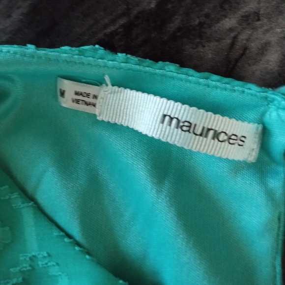 Maurices Dress, Size M, Green Blousen, Key hole back, Open Sleeves, Knee Length - Picture 7 of 12